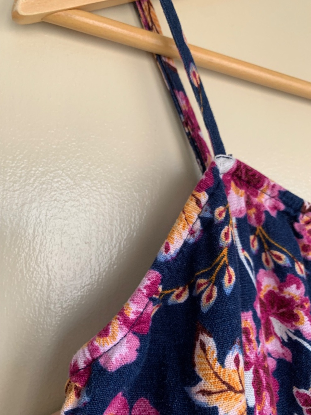 Old Navy Blue Punk Floral Line Blend MIDI Sundress Sz.L Beach Hawaiian Dress - Picture 6 of 10